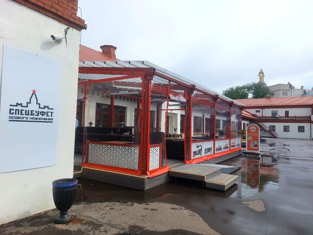 ПВХ шторы для летней террасы кафе в посёлке Малино