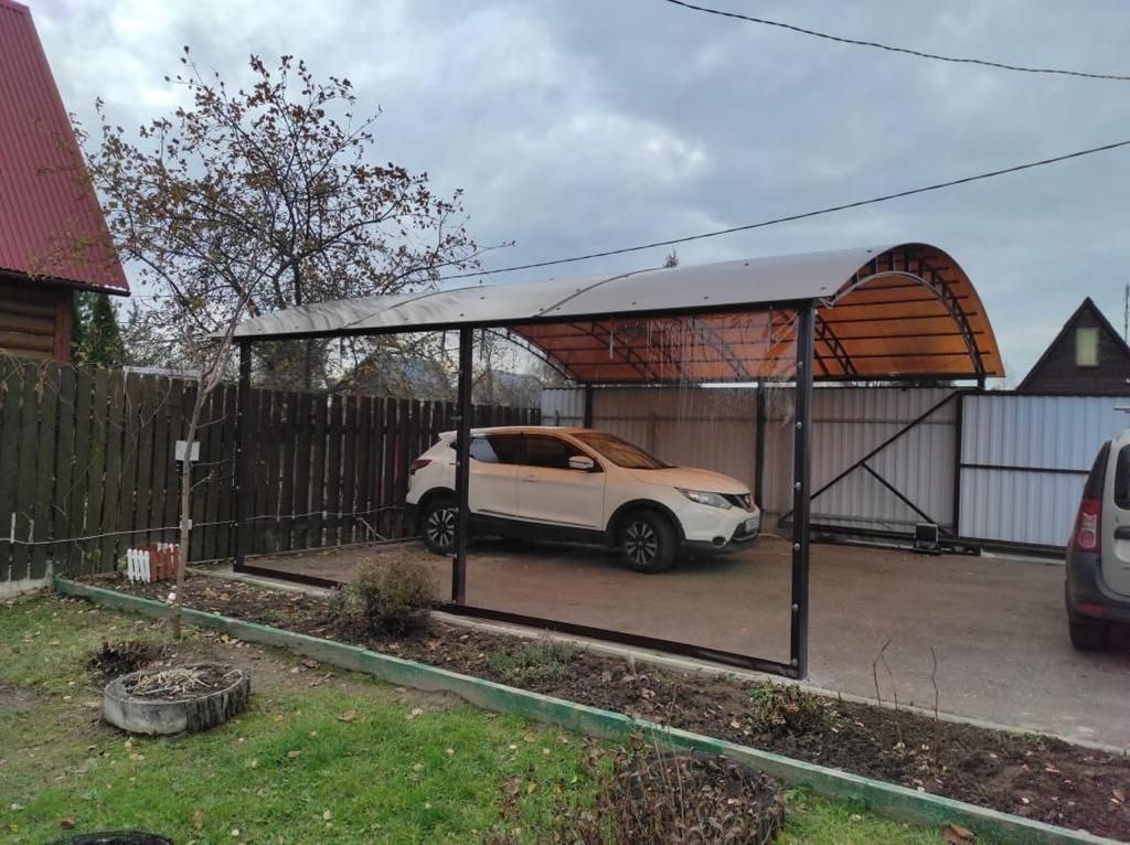 Прозрачные шторы ПВХ для навеса под автомобиль в посёлке Малино